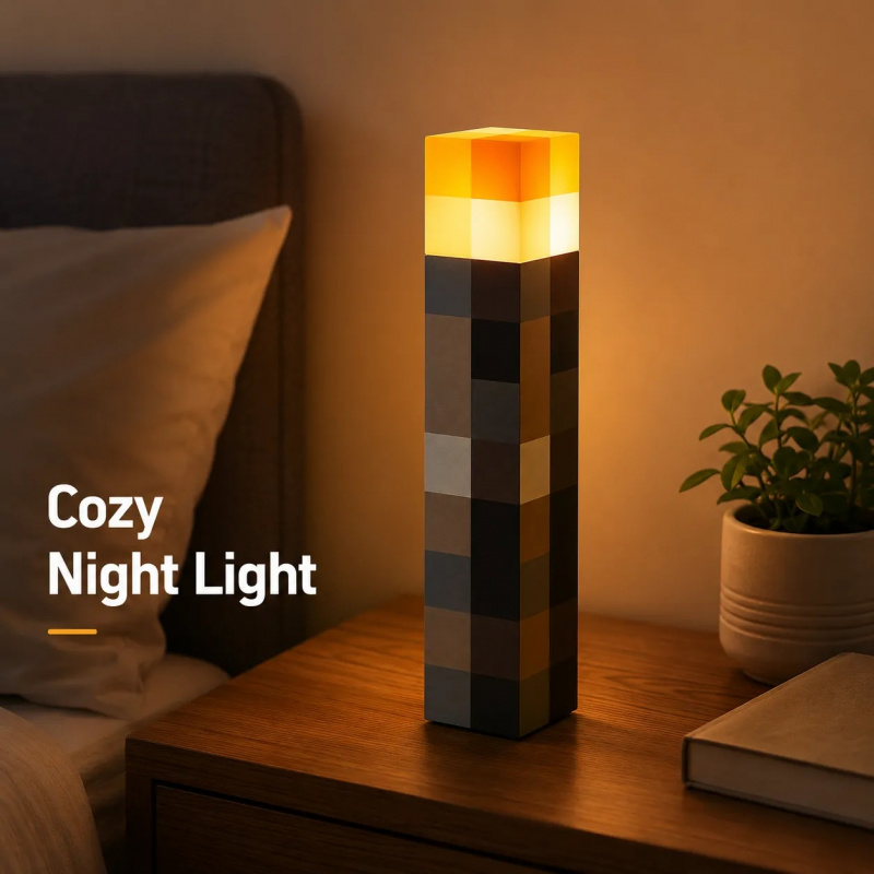 USA STOCK丨Pixel Gaming Night Lights Torch & 11 Colors Diamond Sword Lamp