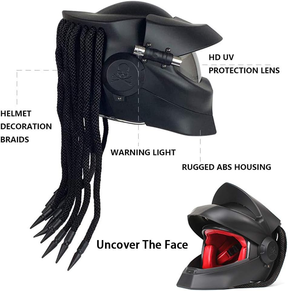 [NEW] The Predator Motorcycle Helmet 🏍️ – Full Face with Revealable Lens | DOT Certified