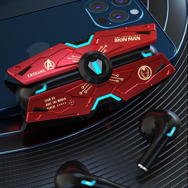 [NEW] Iron Man Alloy Earbuds – Game & Music Mode Bluetooth Headset