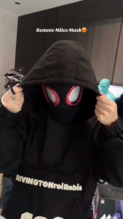 Miles Morales &Gwen Stacy Spiderman Mask with Blinking Led Eyes Remote Control