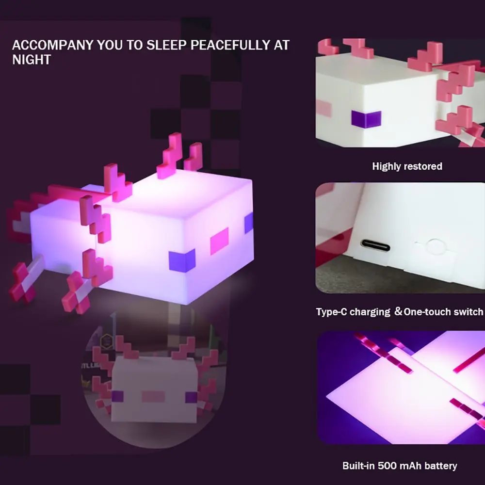 【NEW】Salamander LED Night Light 5 Colors Changing USB Rechargeable Gaming Desk Lamp