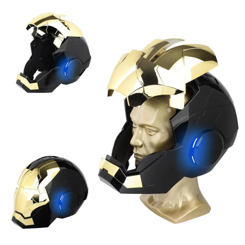 【NEW】Iron Man MK5 Black & Gold Helmet – Autoking 1:1 Wearable Voice, Remote & Touch Control
