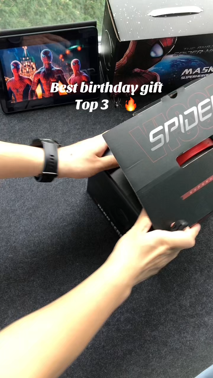 【NEW】Spiderman Mask with Moving Eyes LED Light Remote Control Cosplay Helmet Gift for Fans
