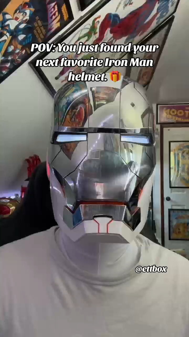 Iron Man War Machine Helmet MK5 White – Voice, Touch & Remote Control LEGO-Inspired