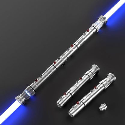 Double Blade Light Up Saber Motion Control Dueling Light Saber 2 In 1 Metal Hilt