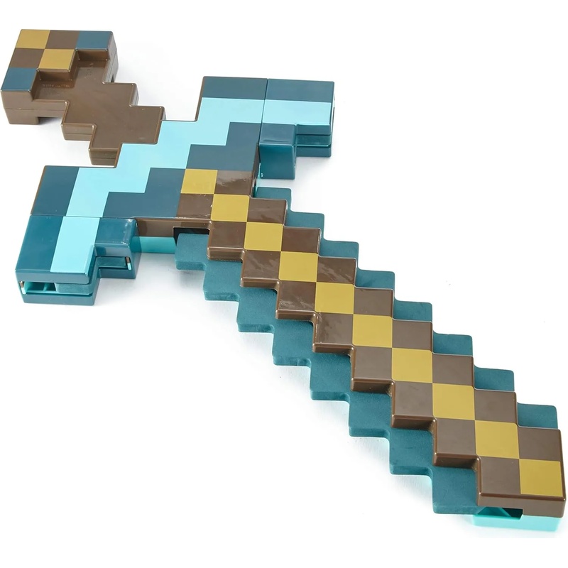 【NEW】2-in-1 Diamond Sword Pickaxe Transforming Toy with Light & Sound Effects Game-Inspired Role Play