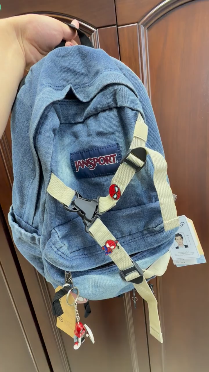 TASM1 Spider-Man Denim Backpack – Handmade Waterproof Custom Design