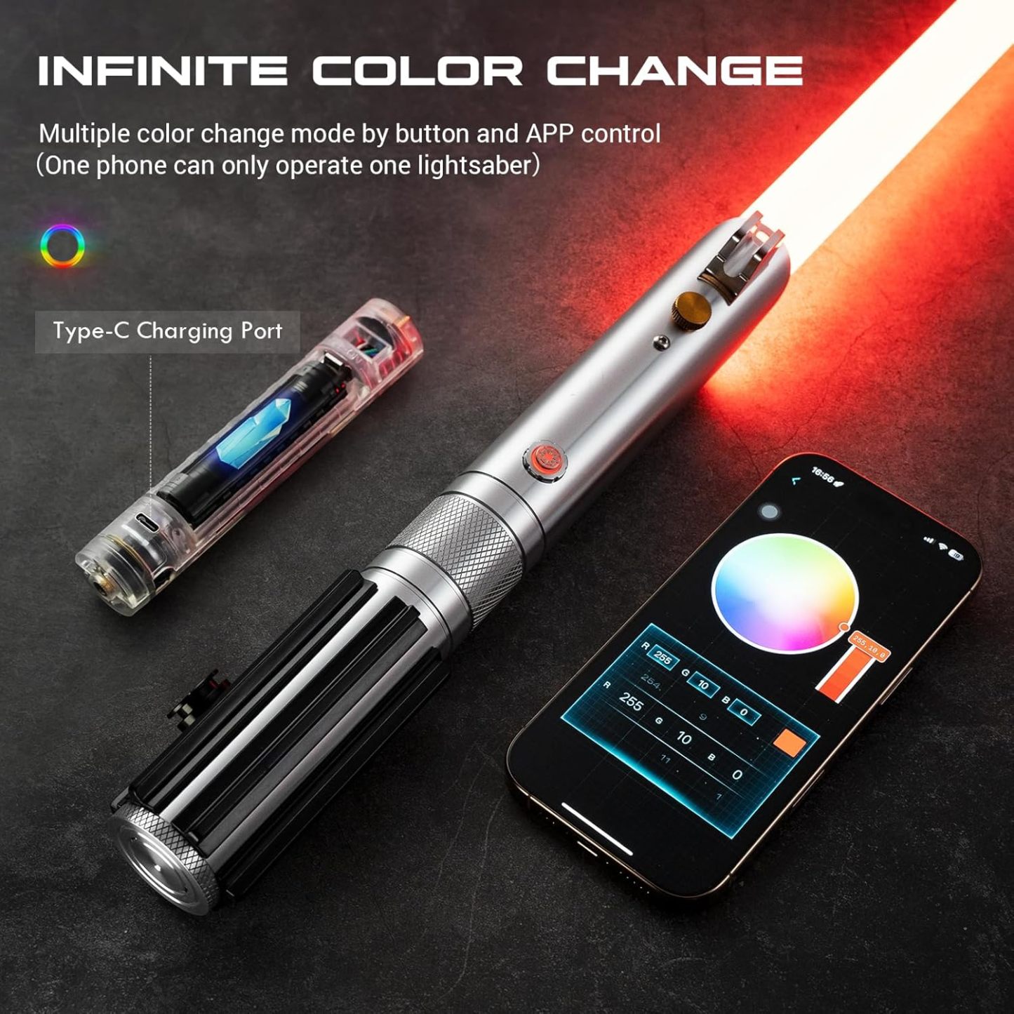 Anakin Skywalker Lightsaber Smooth Swing Montion Control Metal Hilt 28CM