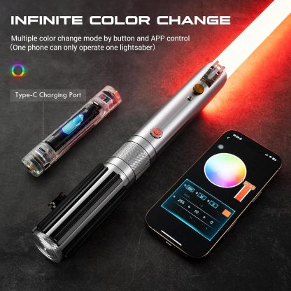 Anakin Skywalker Lightsaber Smooth Swing Montion Control Metal Hilt 28CM