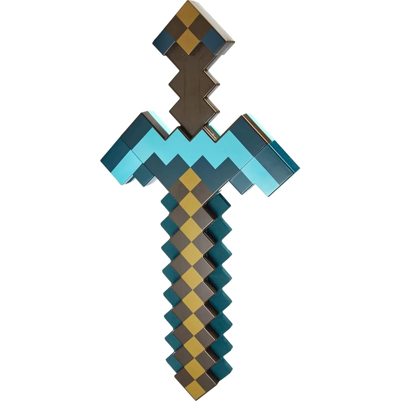 【NEW】2-in-1 Diamond Sword Pickaxe Transforming Toy with Light & Sound Effects Game-Inspired Role Play