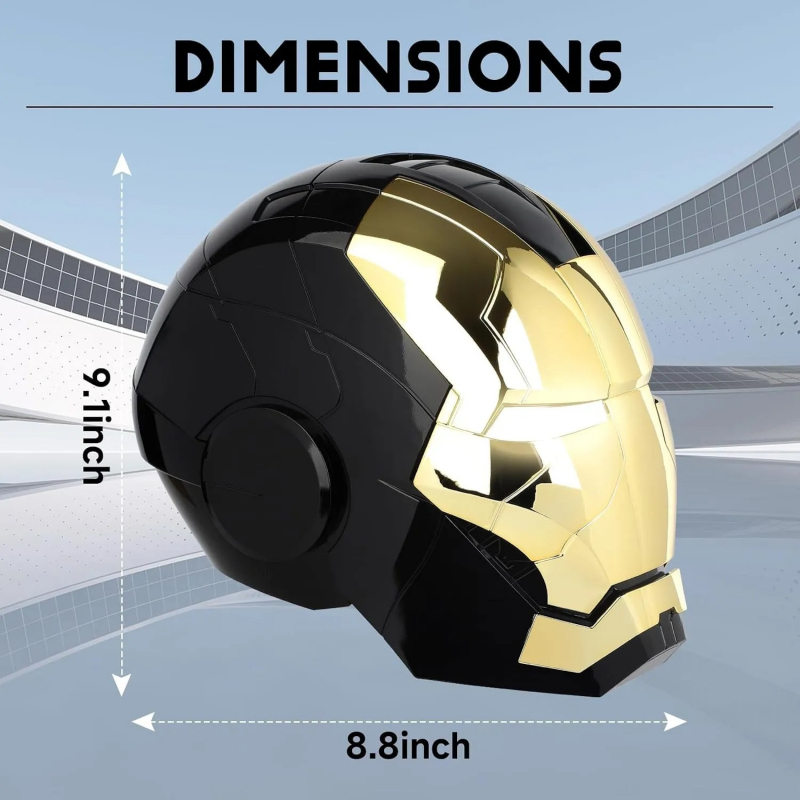 【NEW】Iron Man MK5 Black & Gold Helmet – Autoking 1:1 Wearable Voice, Remote & Touch Control