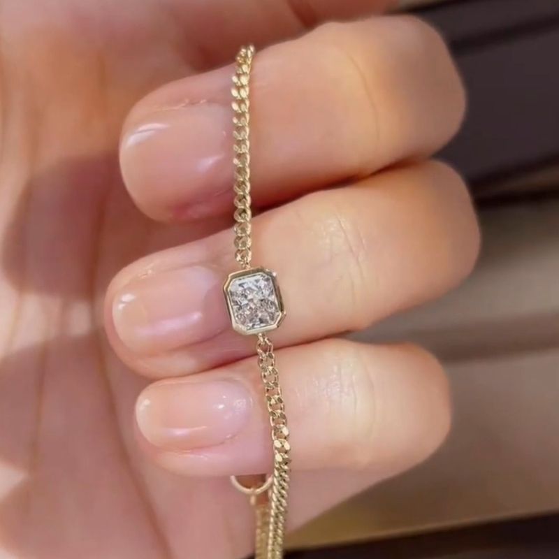 14K Gold Baguette Bracelet