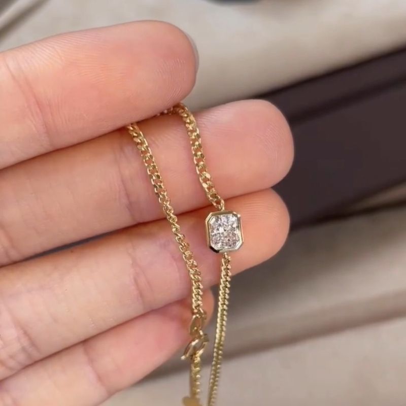 14K Gold Baguette Bracelet