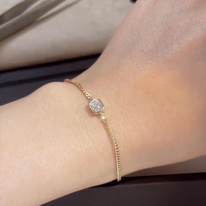 14K Gold Baguette Bracelet