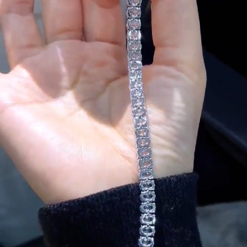 20.0 CT Tennis Hip Hop Rock Chain Bracelet Jewellery Sterling Silver White Gold Plated