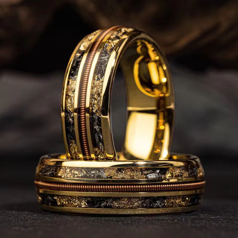 Hot Sale Handmade Stainless Steel Vintage Gold Ring For Men