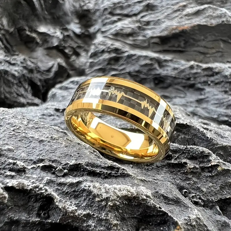 Men's Jewelry Gold Handmade Stainless Steel Ring For Men