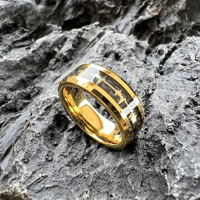 Men's Jewelry Gold Handmade Stainless Steel Ring For Men