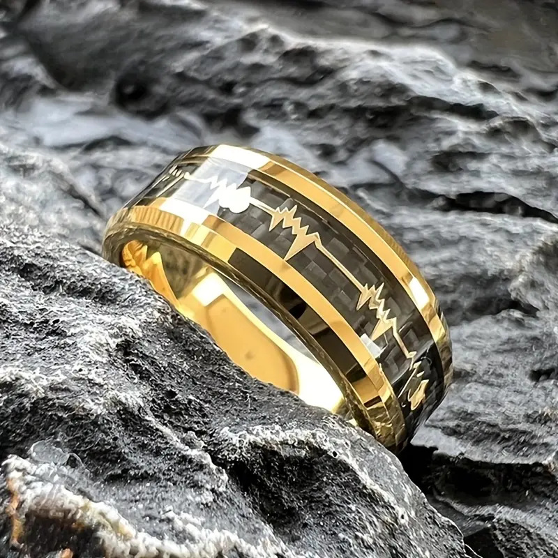 Men's Jewelry Gold Handmade Stainless Steel Ring For Men