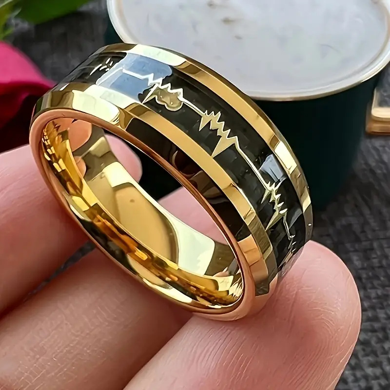 Men's Jewelry Gold Handmade Stainless Steel Ring For Men