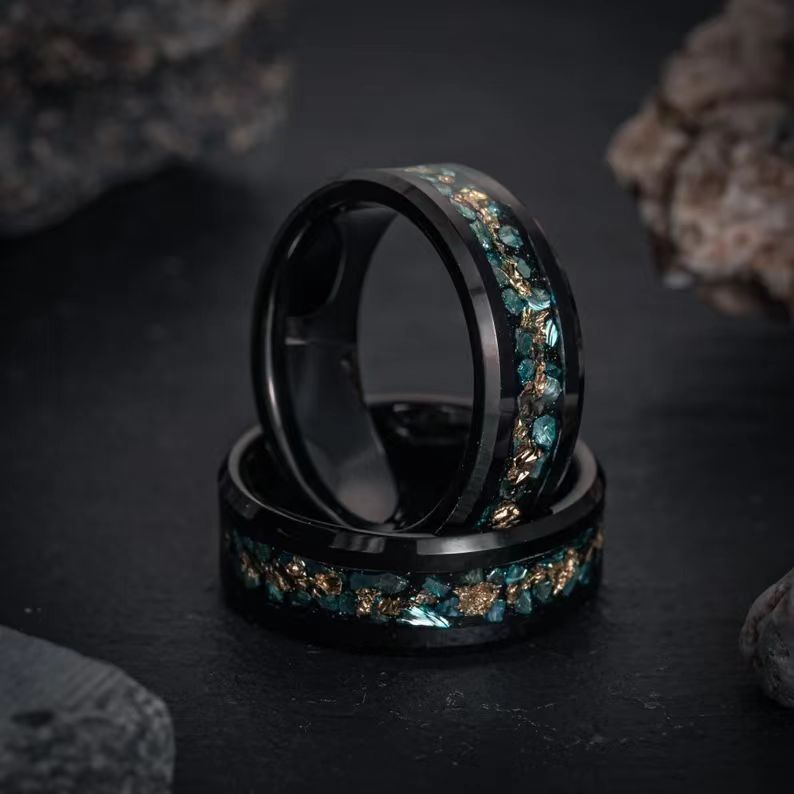 Men's Jewelry Black Handmade Stainless Steel Ring For Men