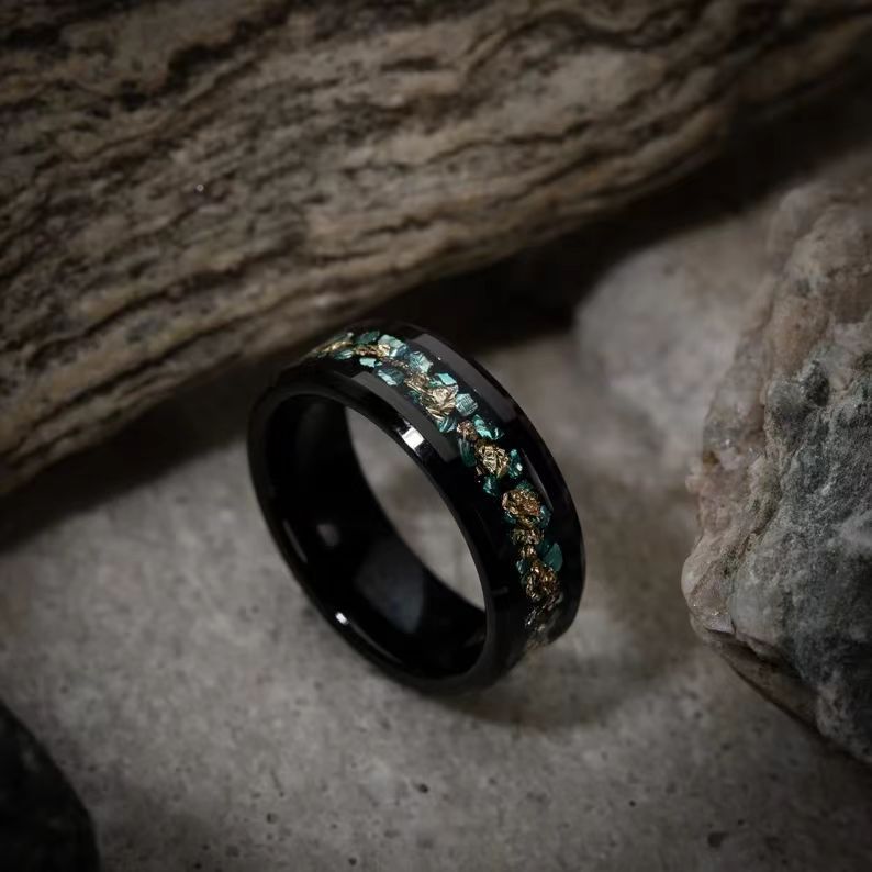 Men's Jewelry Black Handmade Stainless Steel Ring For Men