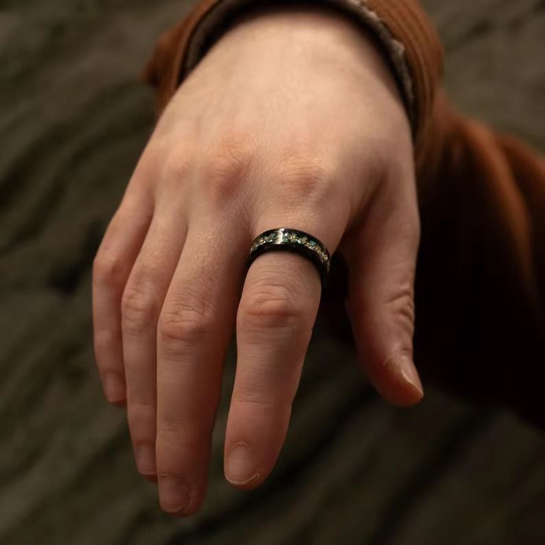 Men's Jewelry Black Handmade Stainless Steel Ring For Men