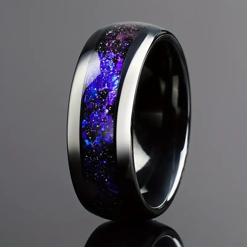 Handmade Starry Sky Pattern Ring For Men