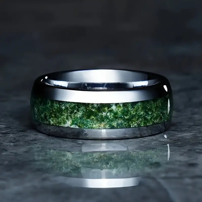 Handmade Steel Moss Ring For Men