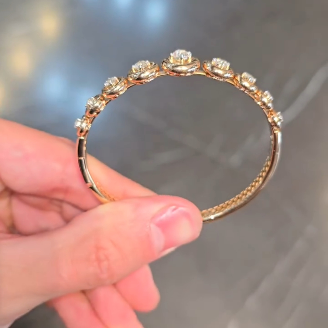 2ct round-cut sterling silver yellow gold plated handmade luxury bracelet