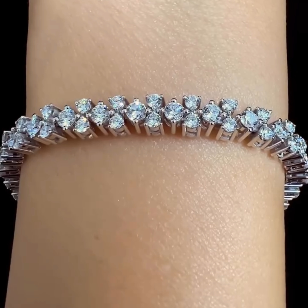 5ct round-cut sterling silver handmade bracelet