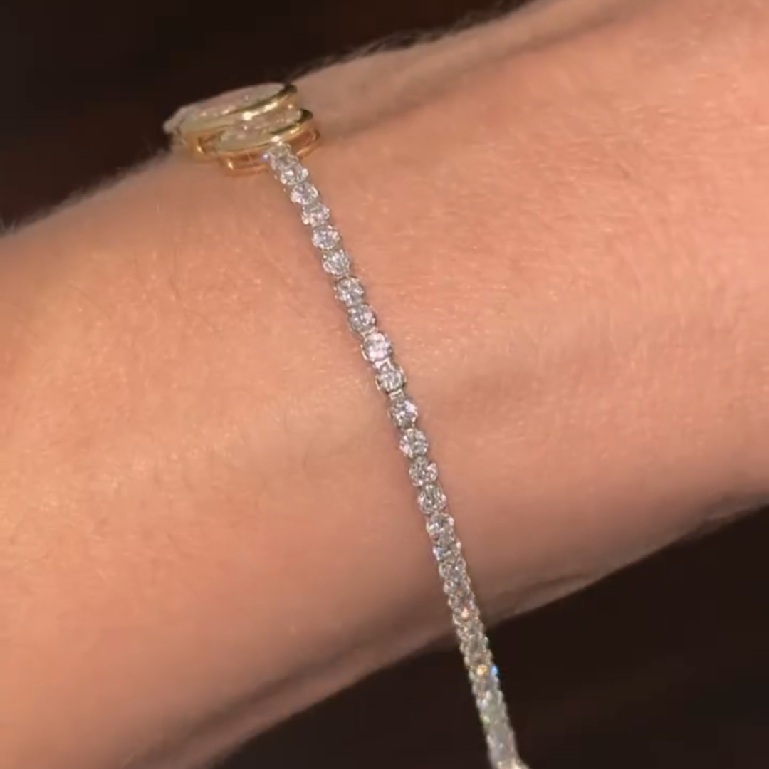 6ct oval-cut sterling silver handmade bracelet