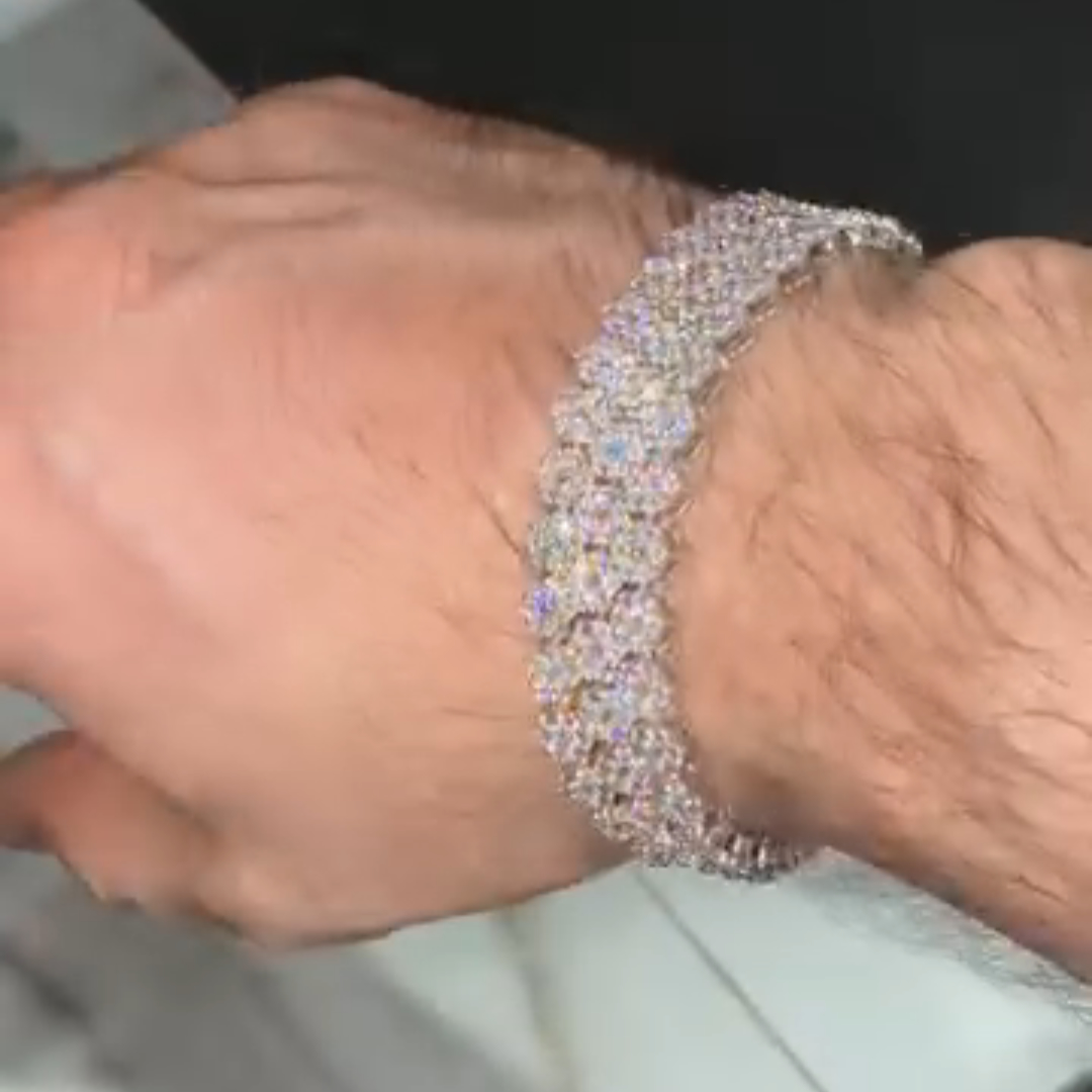 5ct round-cut zircon sterling silver handmade bracelet