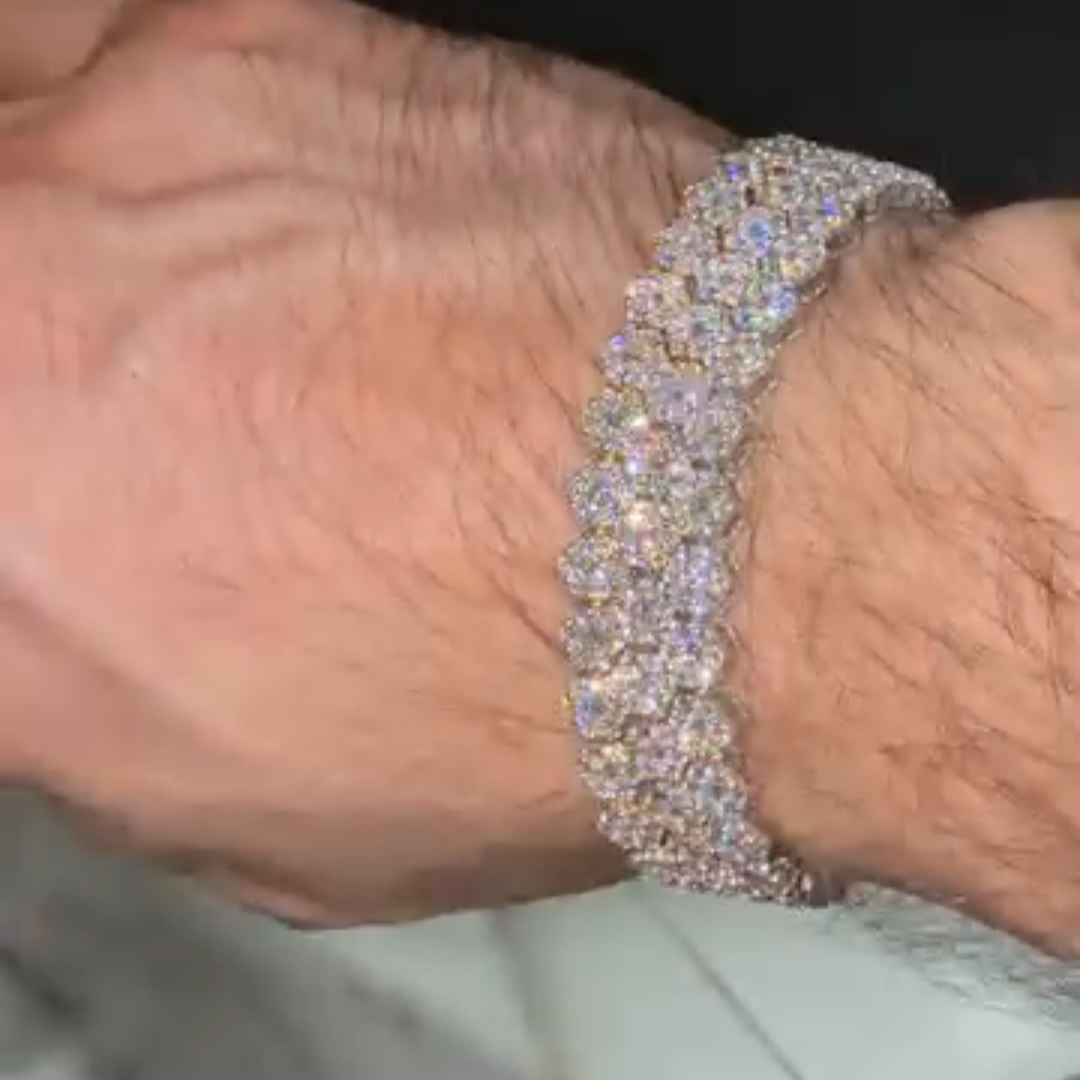 5ct round-cut zircon sterling silver handmade bracelet