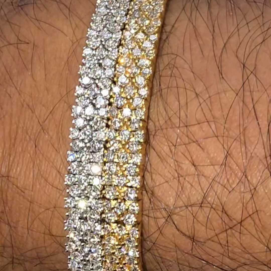 5ct round-cut sterling silver handmade bracelet