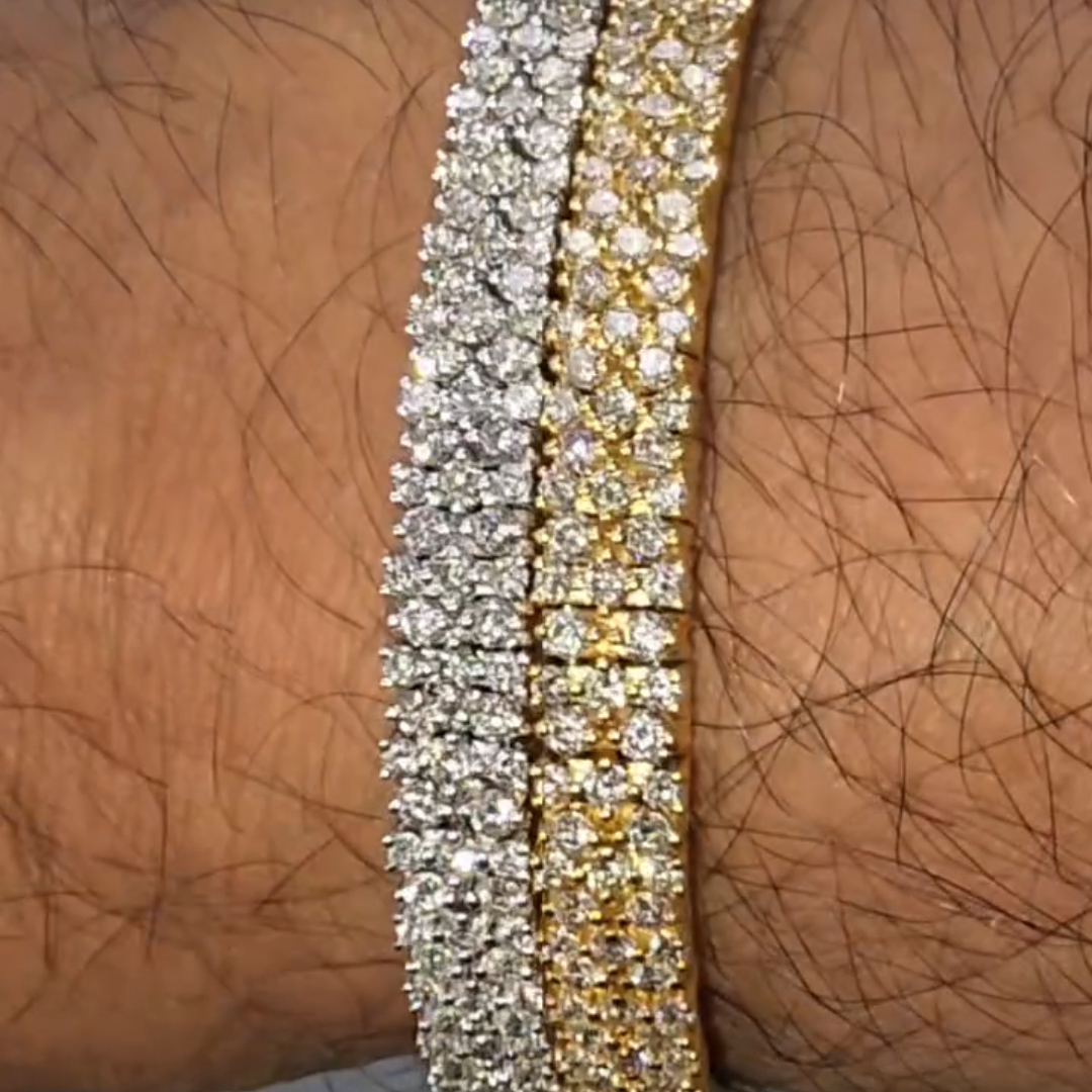 5ct round-cut sterling silver handmade bracelet