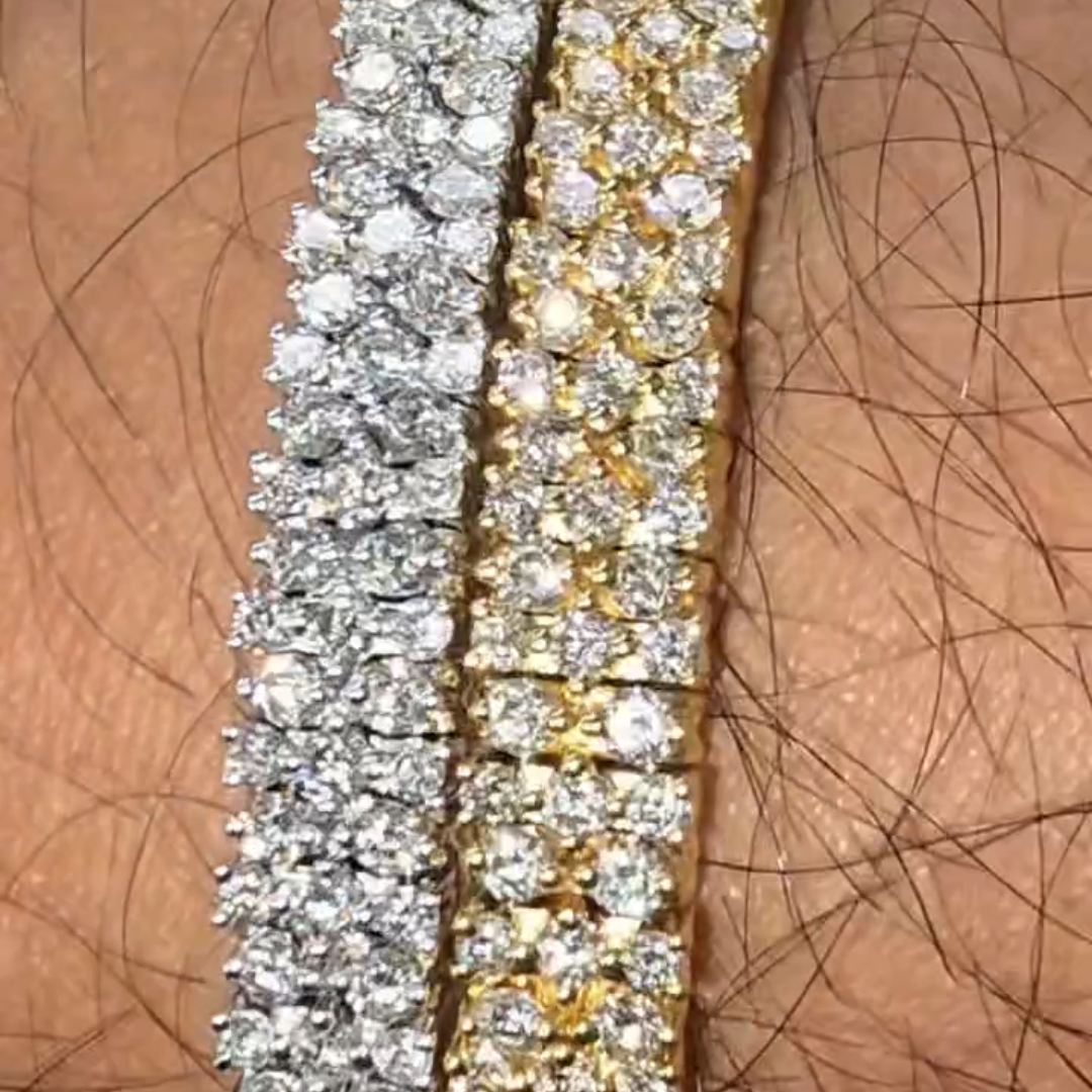 5ct round-cut sterling silver handmade bracelet