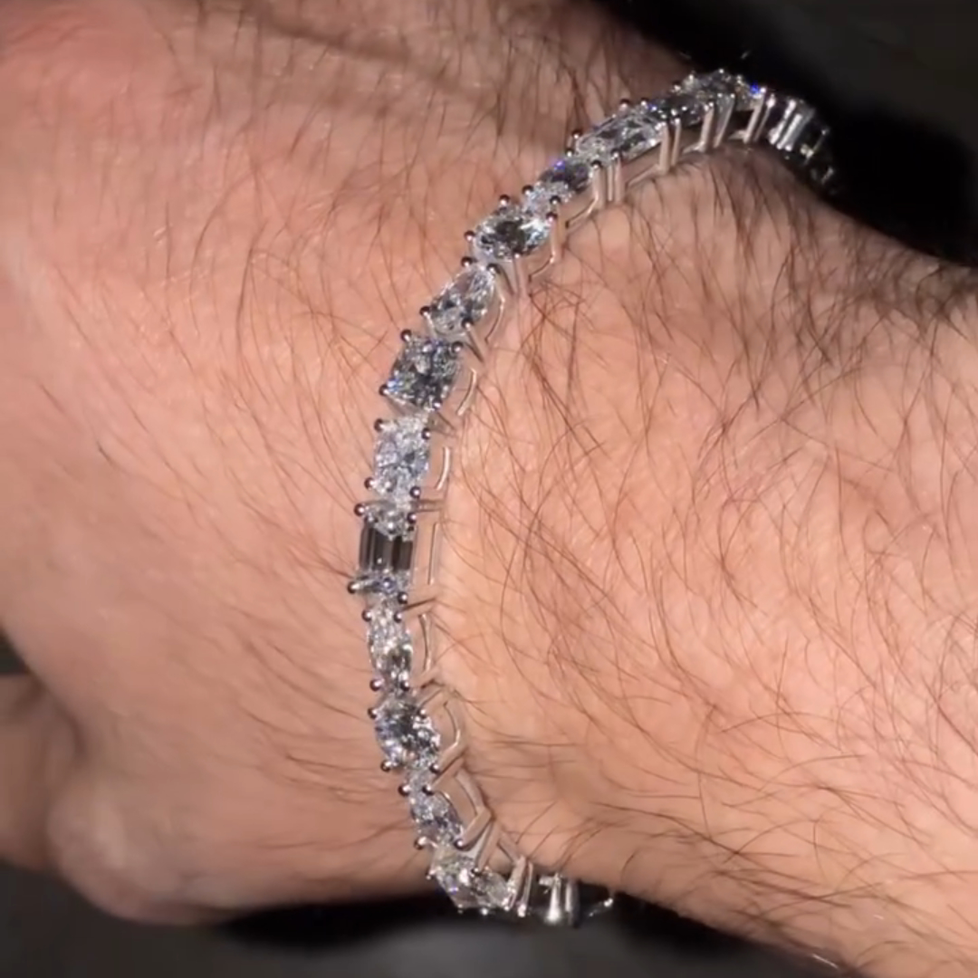 15ct multi-cut sterling silver handmade bracelet