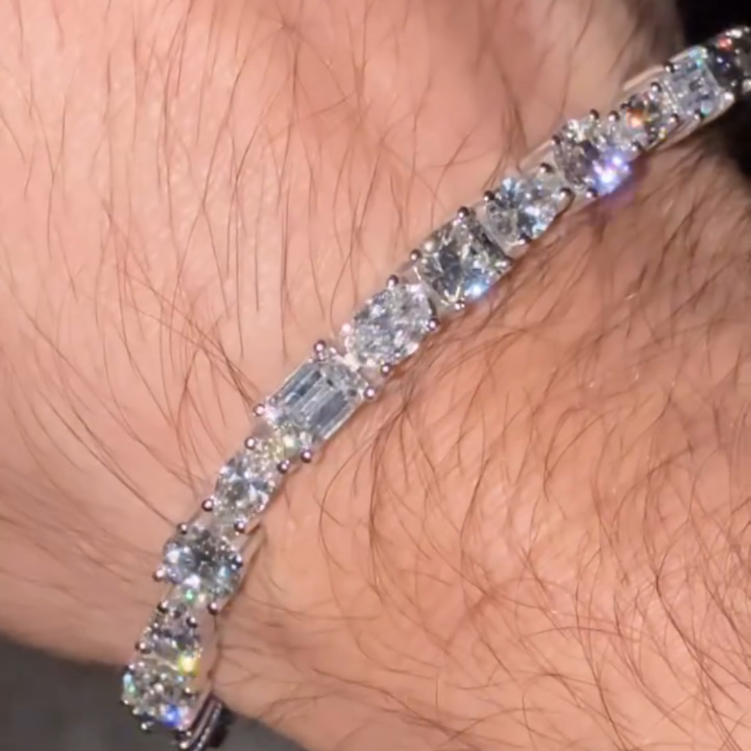 15ct multi-cut sterling silver handmade bracelet