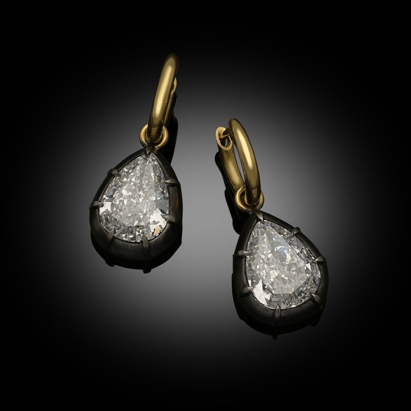6.01ct Pear Shape Diamond Drop Earrings