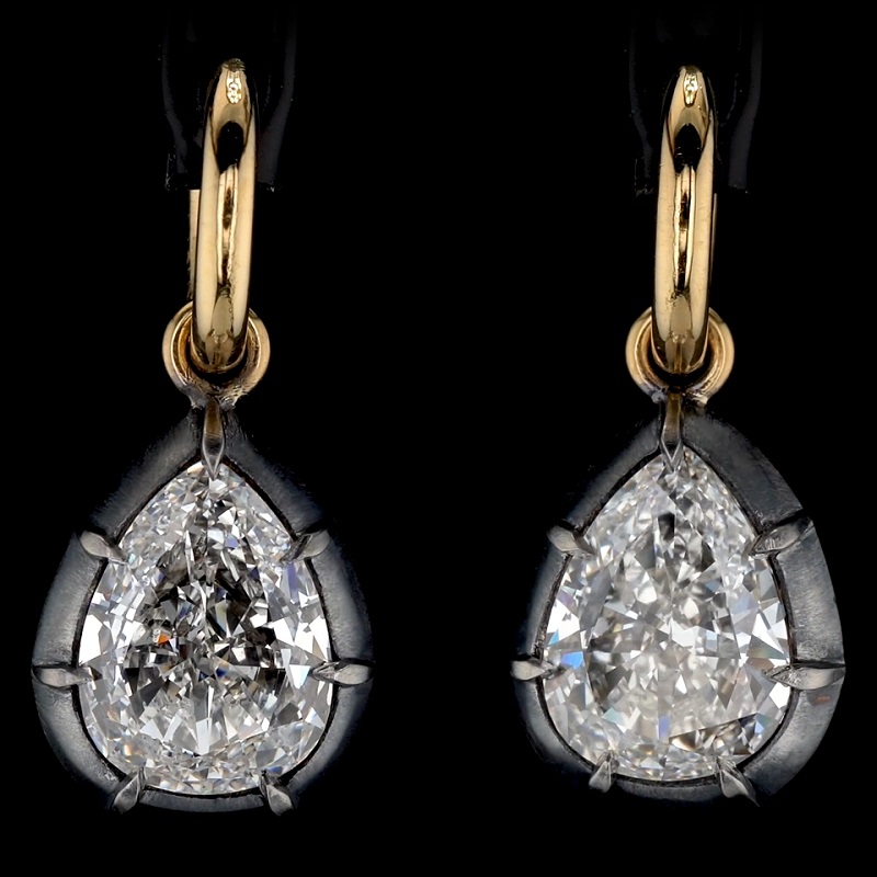 6.01ct Pear Shape Diamond Drop Earrings