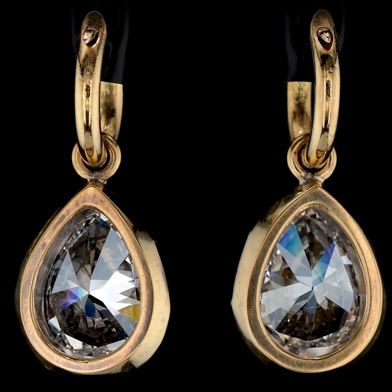 6.01ct Pear Shape Diamond Drop Earrings