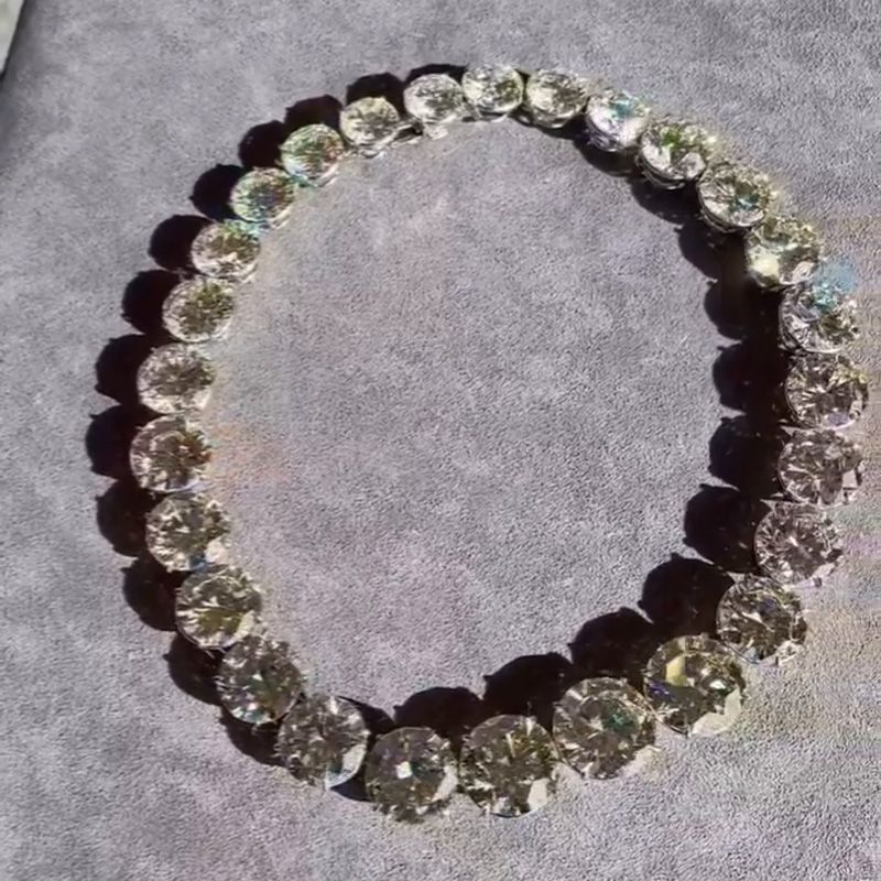 240ct Round Cut White Sapphire Statement Necklace