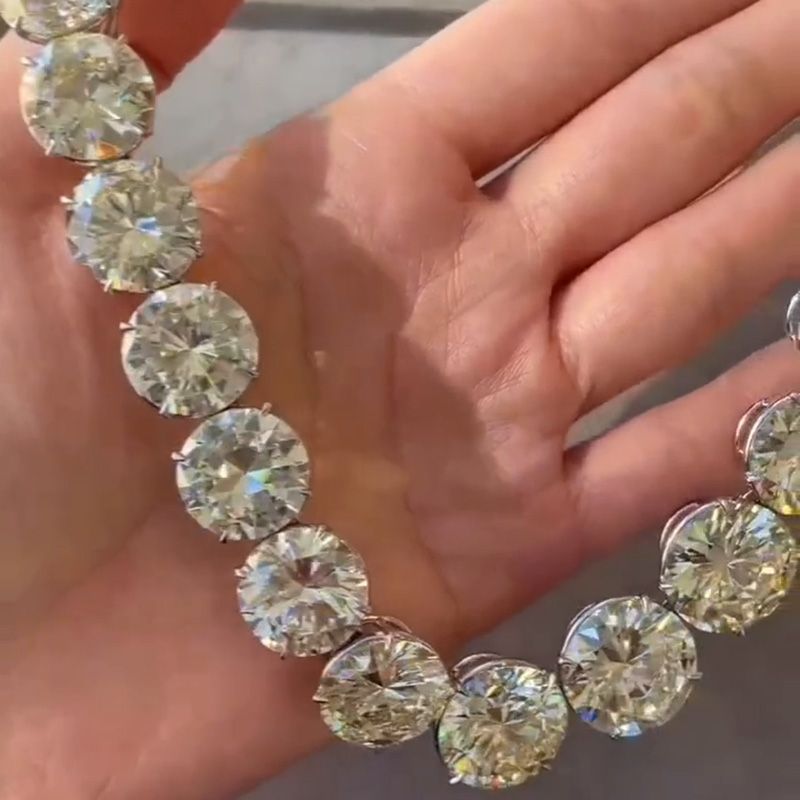 240ct Round Cut White Sapphire Statement Necklace