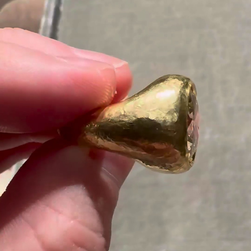 8ct Round Cut White Sapphire Yellow Gold Vintage Handmade Men's Ring