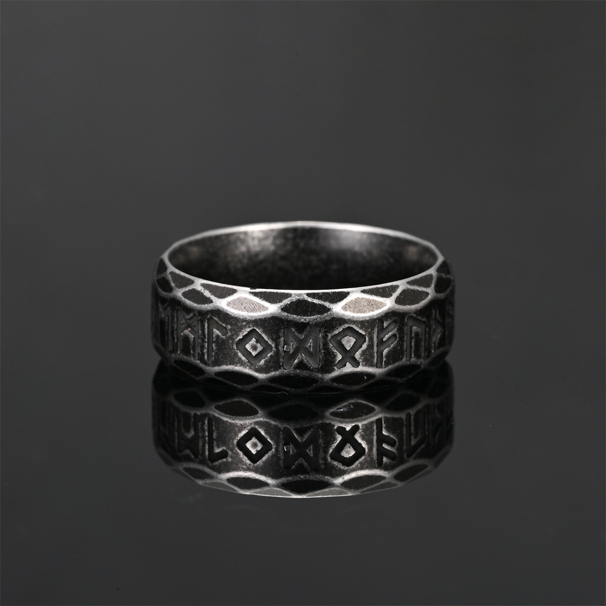 Retro style Handmade Black Stainless Steel Ring
