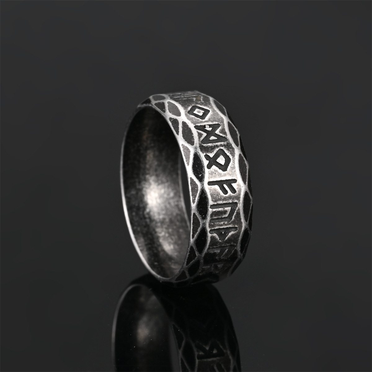Retro style Handmade Black Stainless Steel Ring