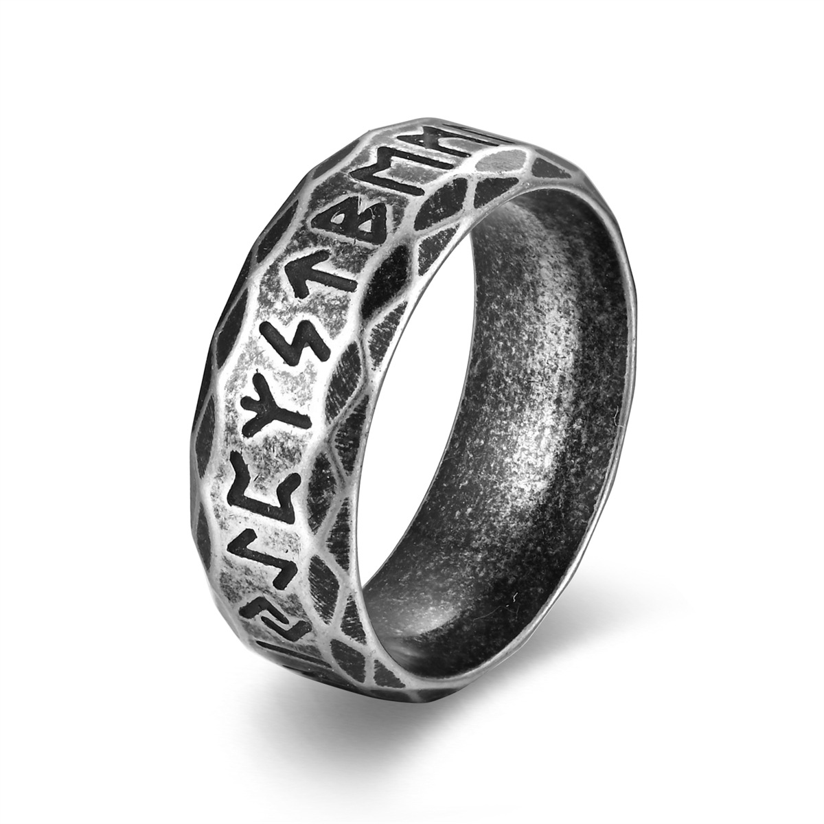 Retro style Handmade Black Stainless Steel Ring