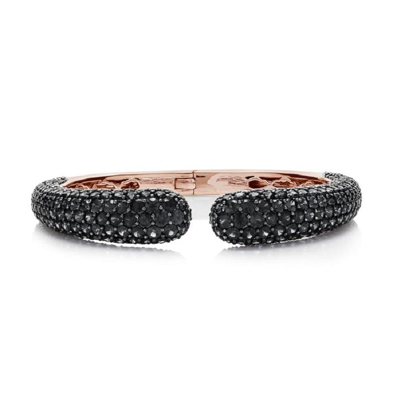 21.00ct Round Black Diamonds Dome Bracelet