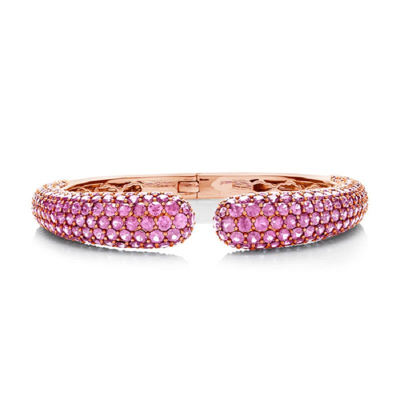 21ct Round Pink Sapphires Dome Bracelet